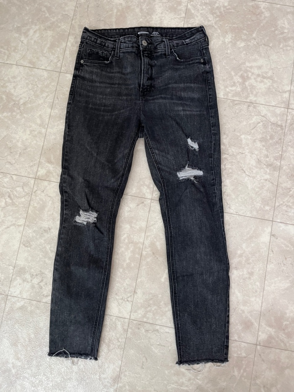Old Navy Women's Black Distressed Skinny Jeans 10